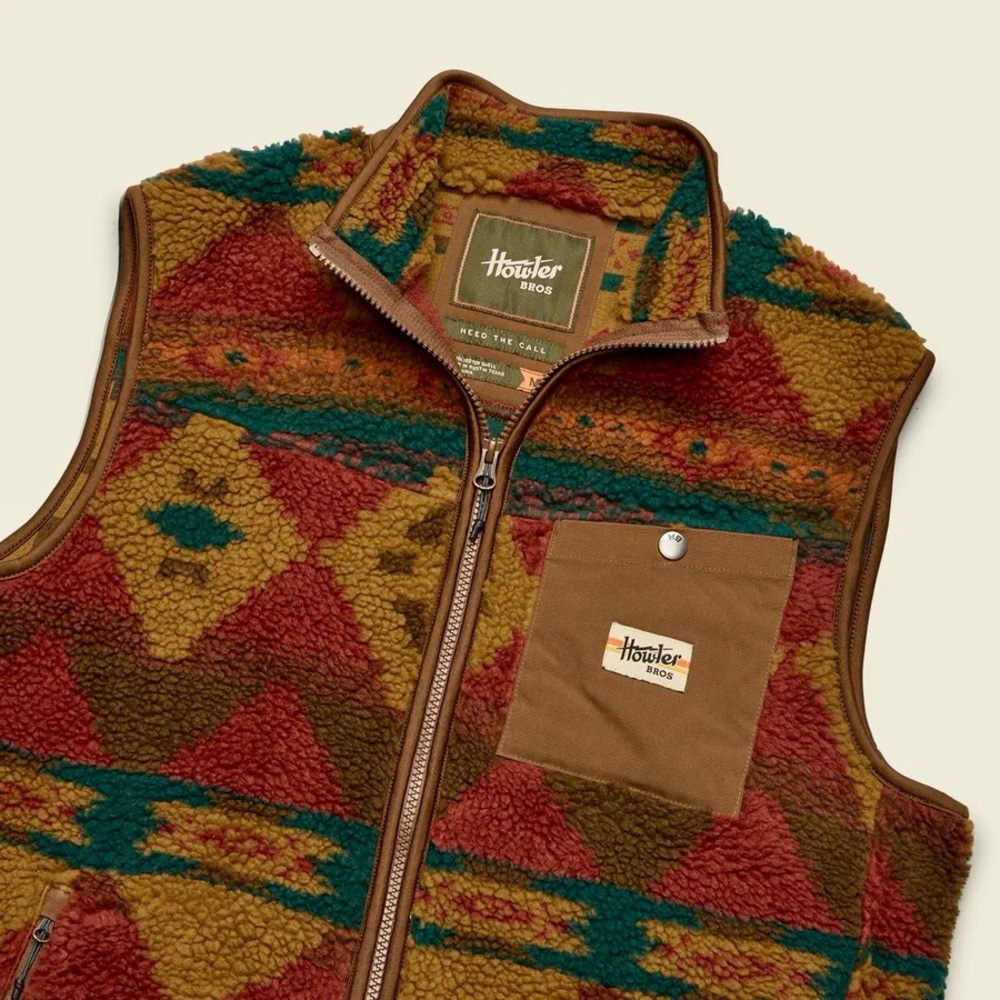 Howler Brothers Multicolor Aztec Chisos Fleece Vest XL
